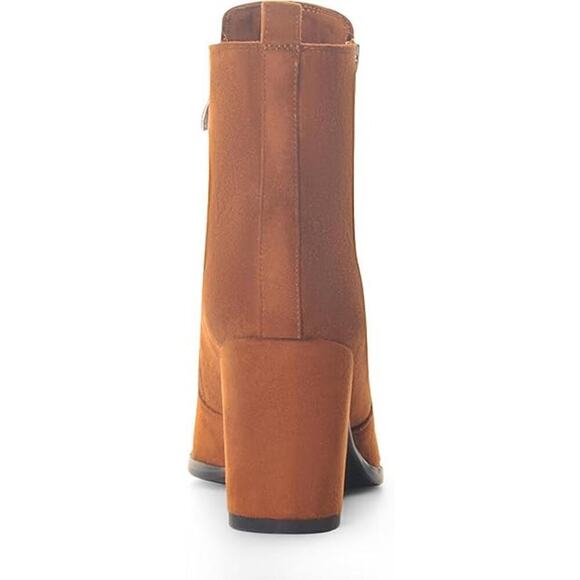 Rose Wand  Women's 'Roux' Faux Suede Side Zipper Wrapped Heel Booties SZ 9 - Picture 3 of 5